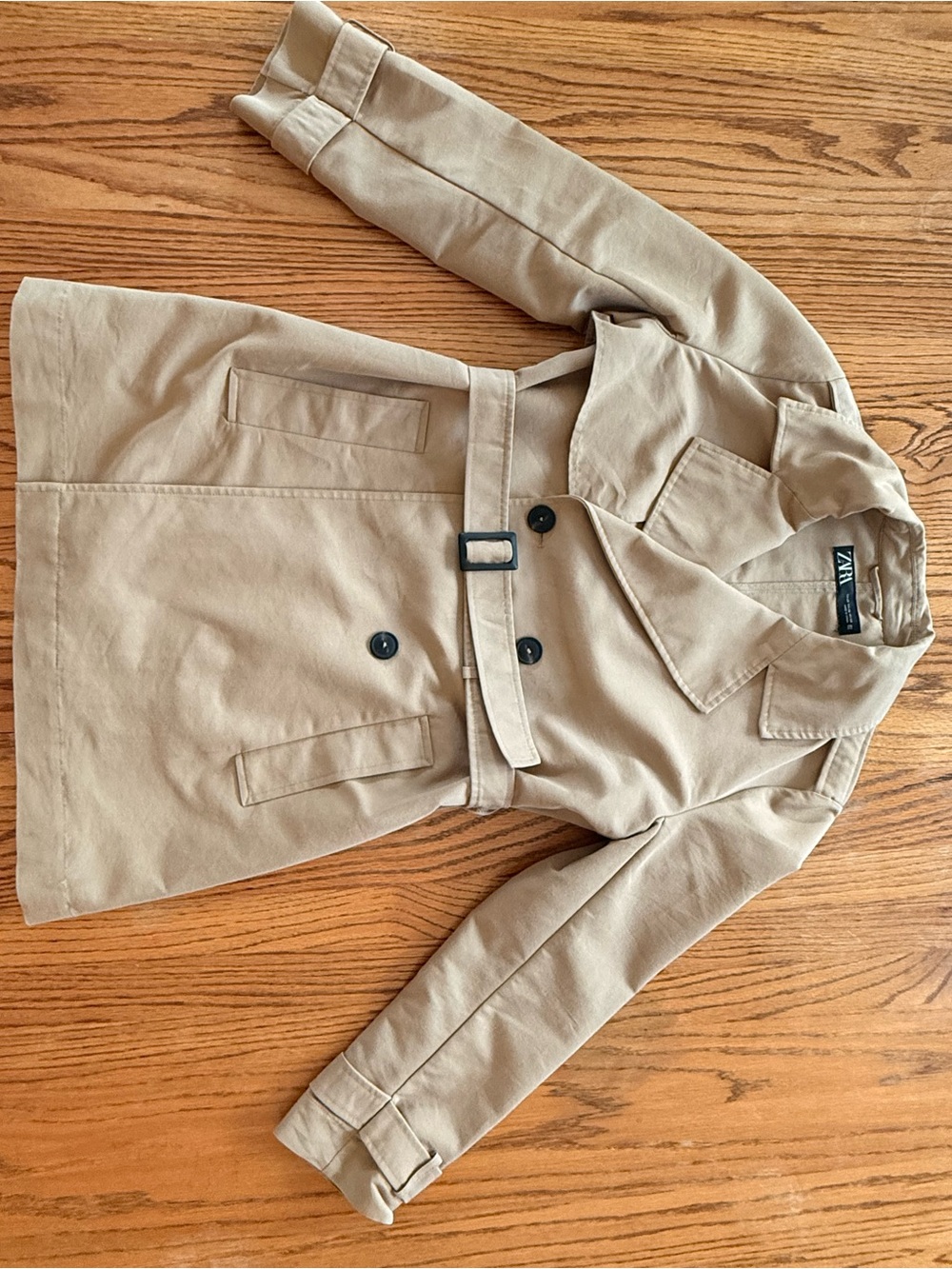 Zara Beige Belted Trench Coat